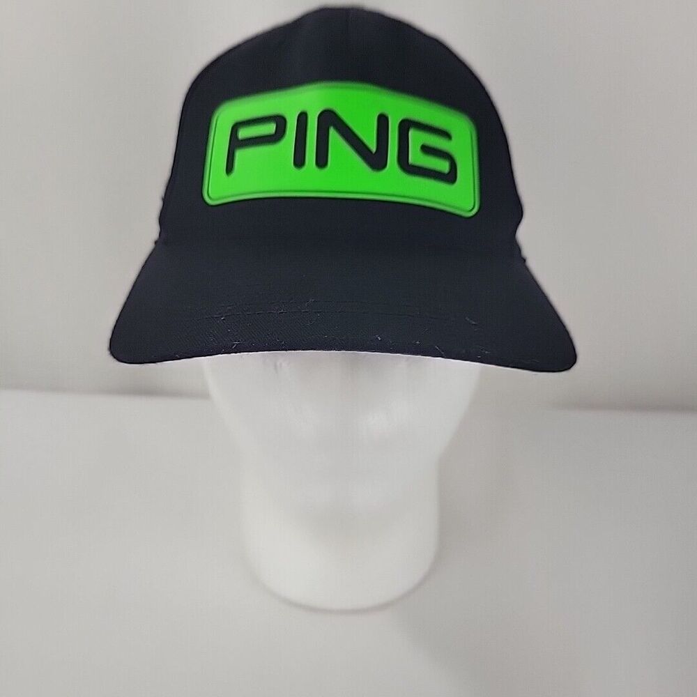 Ping Kids Hat in Black and Neon Green